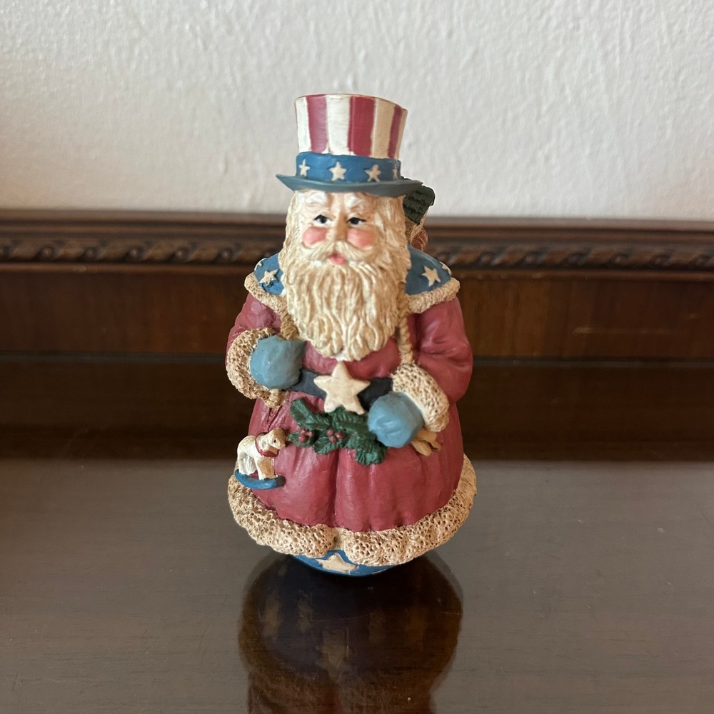 Midwest Importers Patriotic Santa Claus Uncle Sam Figurine Americana Christmas